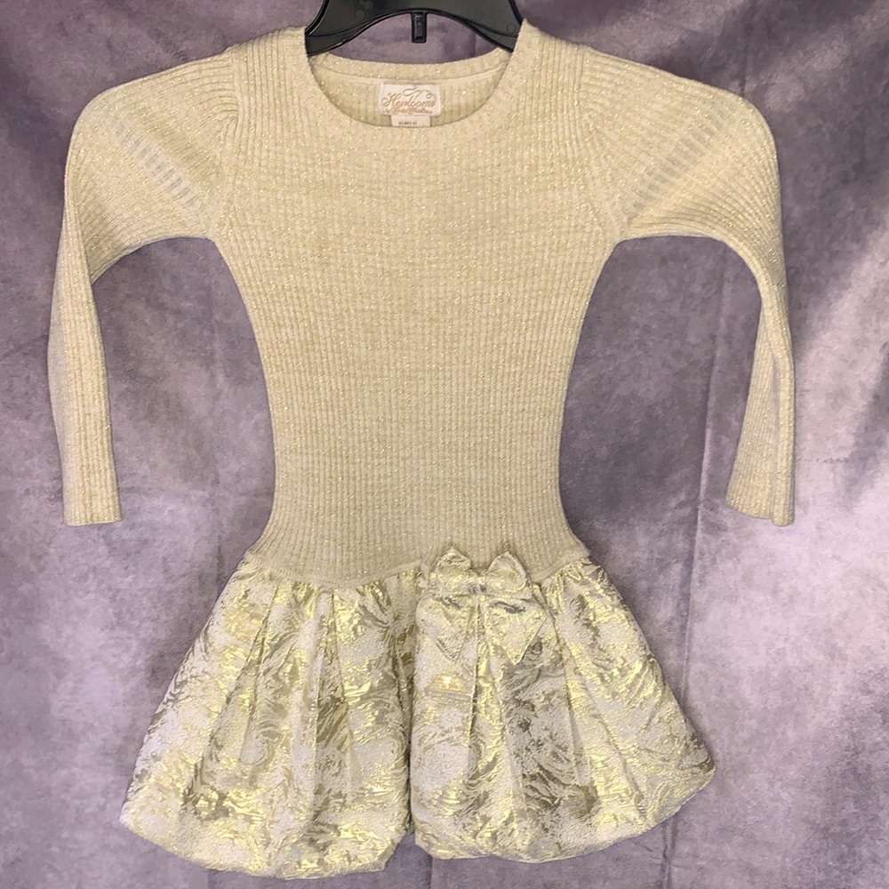 2/$10 Gold Heirlooms Sweater Dress